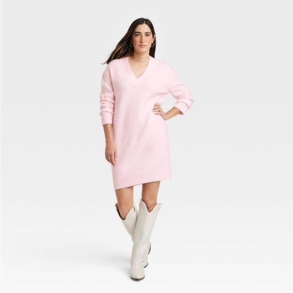 Women's Long Sleeve Tunic Mini Sweater
Dress - Universal Thread™ Pink S - Picture 1 of 5